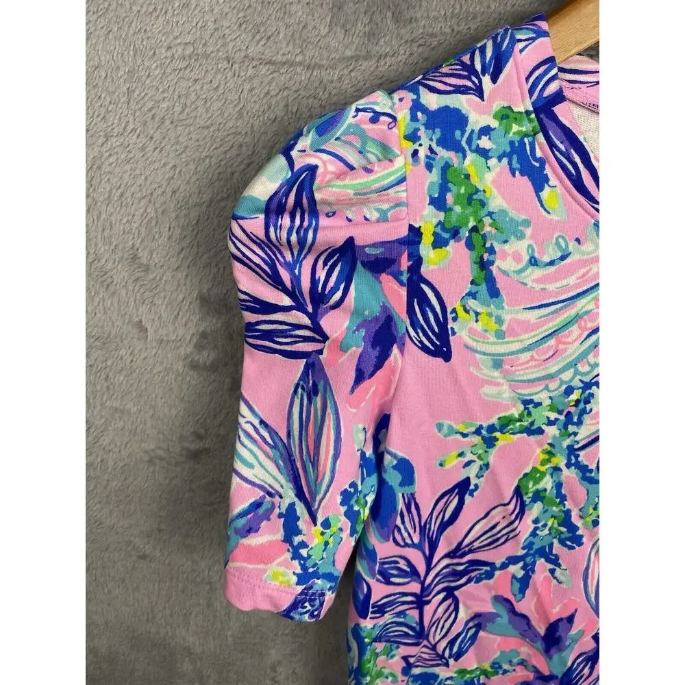 Lilly Pulitzer‎ Mini Harriet Girls Dress Straight Fit Sash Lilac Size L (8-10) - Picture 4 of 7